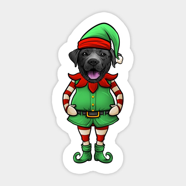 Black Labrador Retriever Christmas Elf Sticker by whyitsme